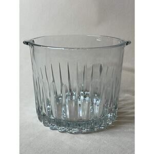 Vintage Crisa Kristalino Glass Ice Bucket, Mid Century Modern Barware